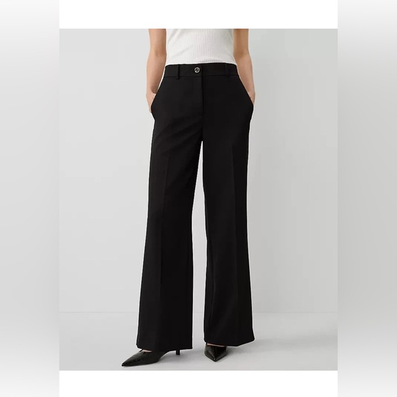 NEW $139 ANN TAYLOR The Perfect wide leg pant black size 2P - Picture 1 of 3